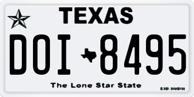 TX license plate DOI8495