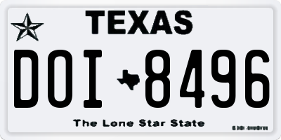TX license plate DOI8496