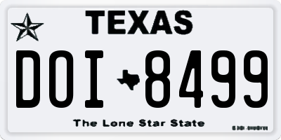 TX license plate DOI8499