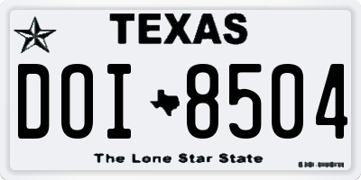 TX license plate DOI8504