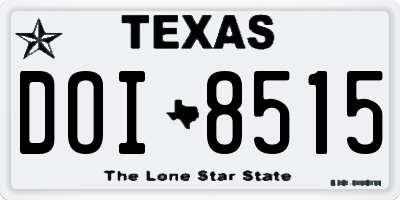 TX license plate DOI8515