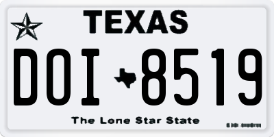 TX license plate DOI8519