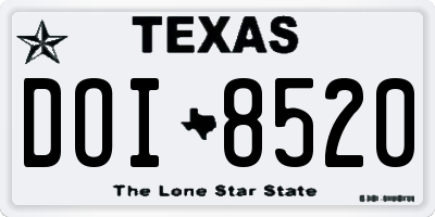TX license plate DOI8520