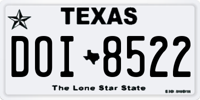 TX license plate DOI8522