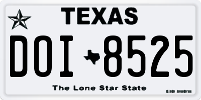 TX license plate DOI8525