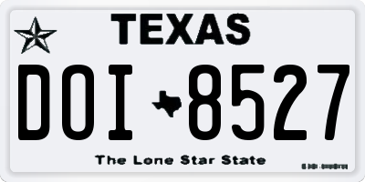 TX license plate DOI8527