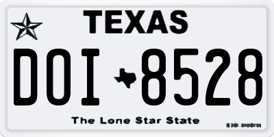 TX license plate DOI8528