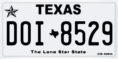 TX license plate DOI8529