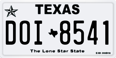TX license plate DOI8541
