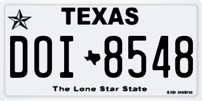 TX license plate DOI8548