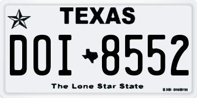 TX license plate DOI8552