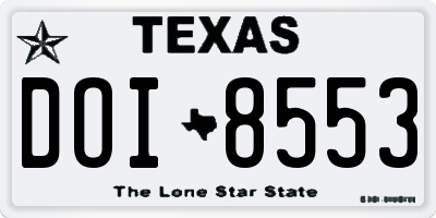 TX license plate DOI8553