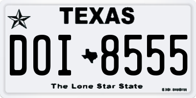 TX license plate DOI8555