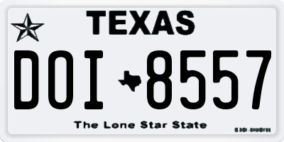 TX license plate DOI8557