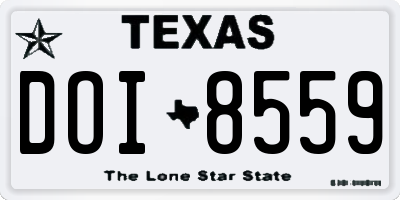 TX license plate DOI8559