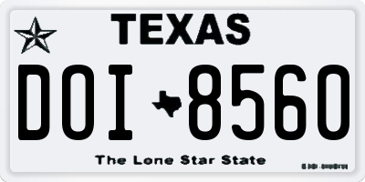 TX license plate DOI8560