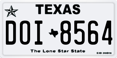 TX license plate DOI8564