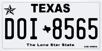 TX license plate DOI8565