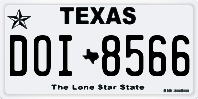 TX license plate DOI8566
