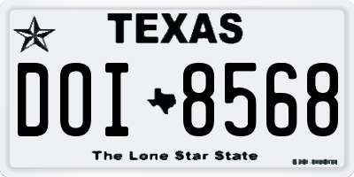 TX license plate DOI8568