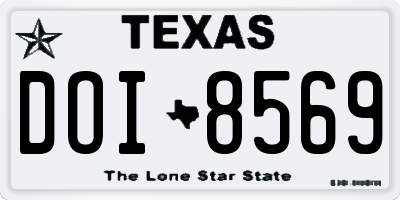 TX license plate DOI8569