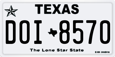 TX license plate DOI8570