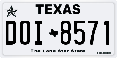 TX license plate DOI8571