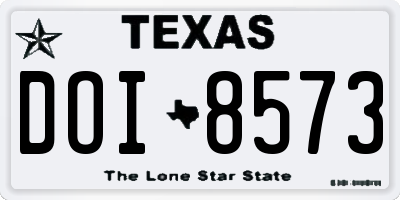 TX license plate DOI8573
