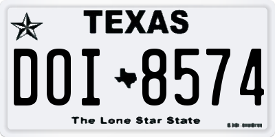 TX license plate DOI8574