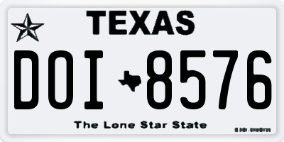 TX license plate DOI8576