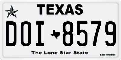 TX license plate DOI8579