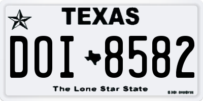 TX license plate DOI8582