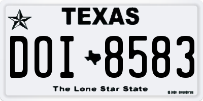 TX license plate DOI8583