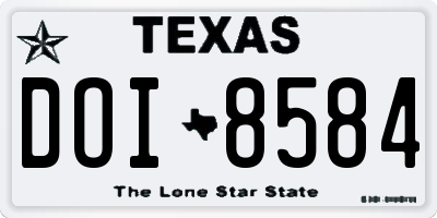TX license plate DOI8584