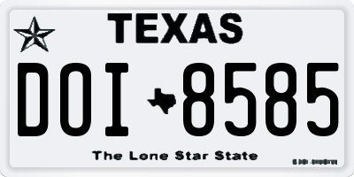 TX license plate DOI8585