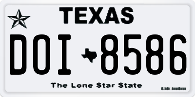 TX license plate DOI8586