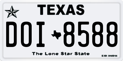 TX license plate DOI8588