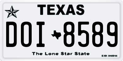 TX license plate DOI8589