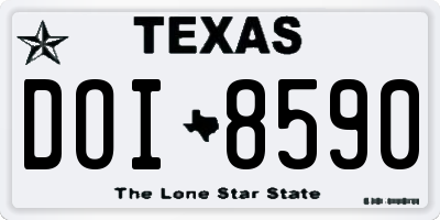 TX license plate DOI8590