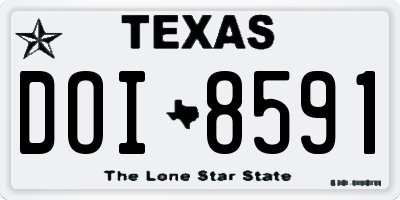 TX license plate DOI8591