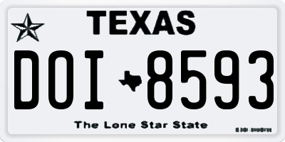 TX license plate DOI8593
