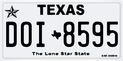 TX license plate DOI8595