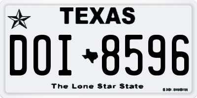 TX license plate DOI8596