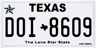 TX license plate DOI8609