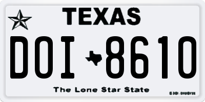 TX license plate DOI8610
