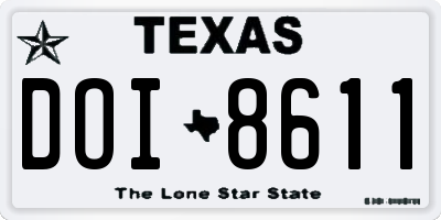 TX license plate DOI8611