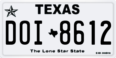 TX license plate DOI8612