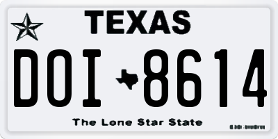 TX license plate DOI8614