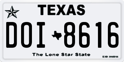 TX license plate DOI8616