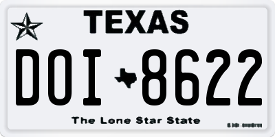 TX license plate DOI8622